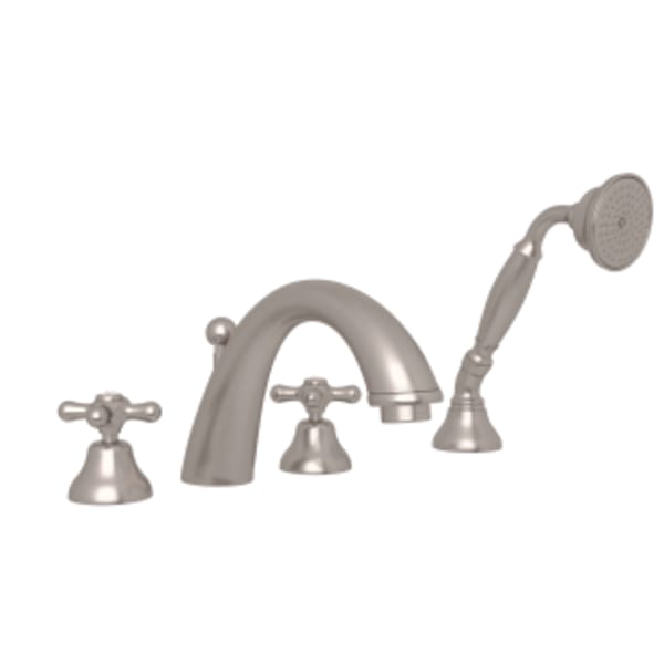 Verona™ 4-Hole Deck Mount Tub Filler in Satin Nickel