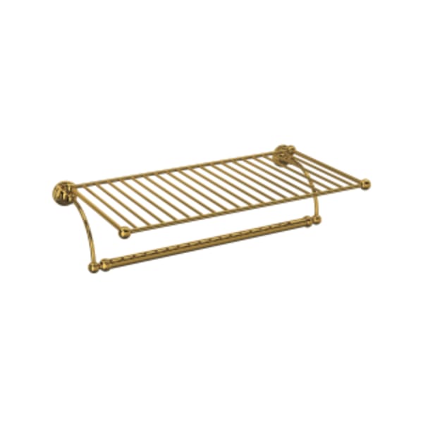 Edwardian™ Wall Mount Towel Shelf in Unlacquered Brass