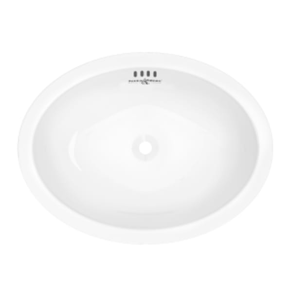 20" x 15" Oval Undermount Lavatory Sink in White (WH)