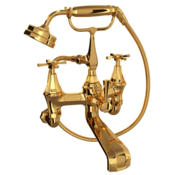 Deco™ Exposed Wall Mount Tub Filler in English Gold