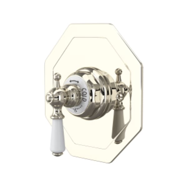 Edwardian™ 3/4" Octagonal Thermostatic Trim Without Volume Control in Polished Nickel