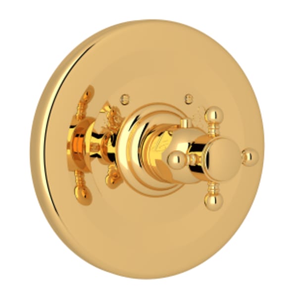 3/4" Thermostatic Trim Without Volume Control in Italian Brass