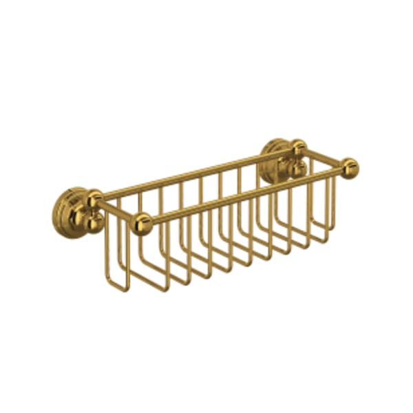 10" Bottle Basket in Unlacquered Brass