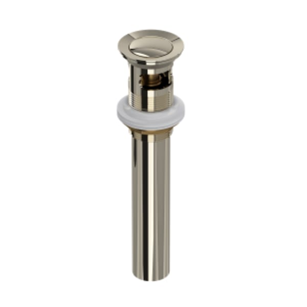 Push Drain With Overflow in Polished Nickel