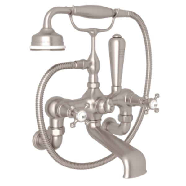 Georgian Era™ Exposed Wall Mount Tub Filler in Satin Nickel