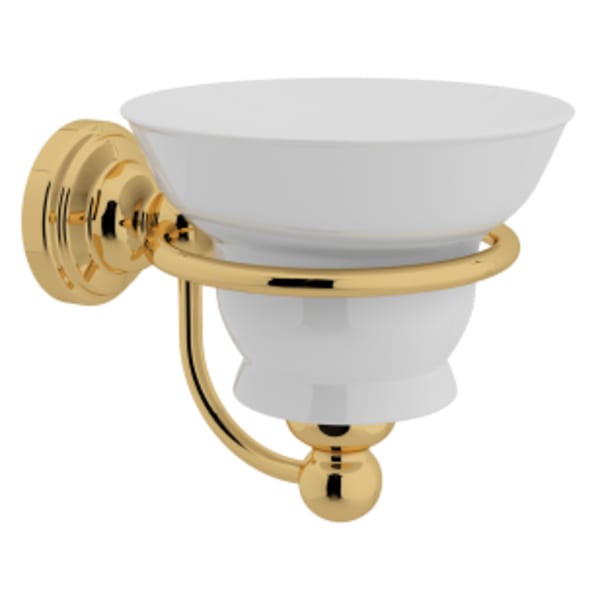 Wall Mount Porcelain Soap Dish in English Gold