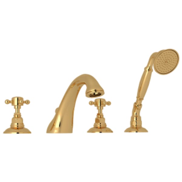 Viaggio® 4-Hole Deck Mount Tub Filler in Italian Brass