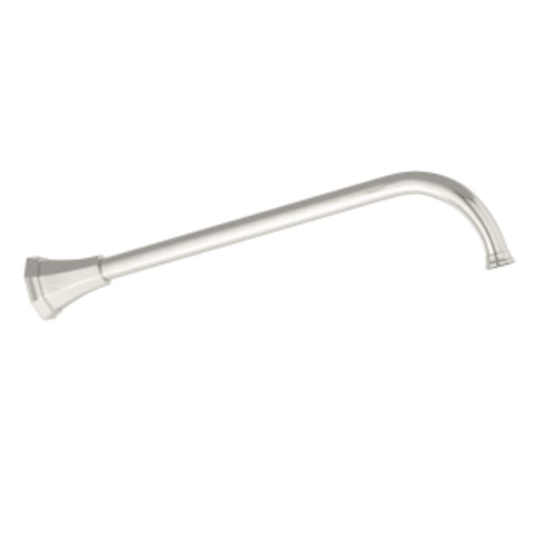 15" Reach Wall Mount Shower Arm With Octagonal Escutcheon in Satin Nickel