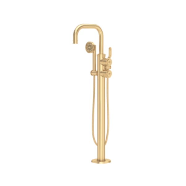 Armstrong™ Single Hole Floor Mount Tub Filler Trim With U-Spout in Satin English Gold