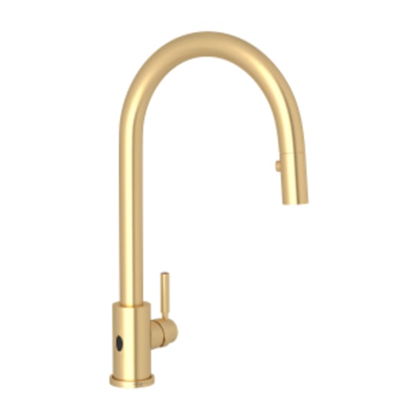 Holborn™ Pull-Down Touchless Kitchen Faucet in Satin English Gold