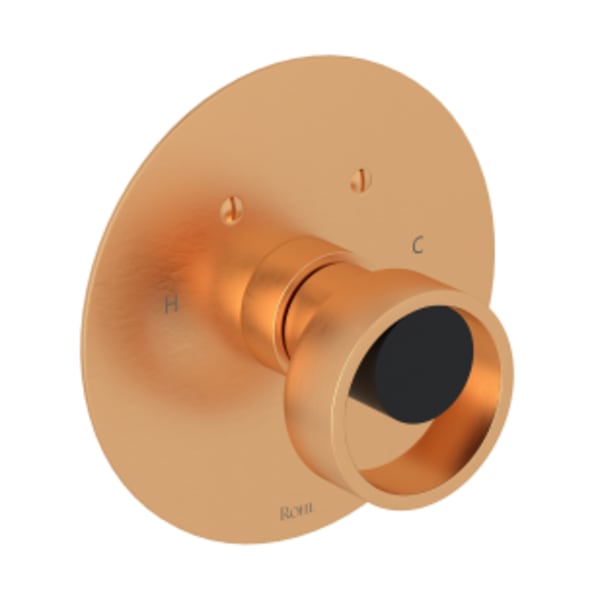 Eclissi™ 3/4" Thermostatic Trim Without Volume Control in Satin Gold/Matte Black