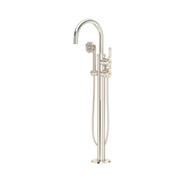 Armstrong™ Single Hole Floor Mount Tub Filler Trim With C-Spout in Polished Nickel