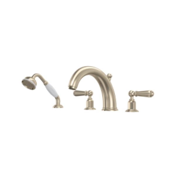 Edwardian™ 4-Hole Deck Mount Tub Filler in Satin Nickel