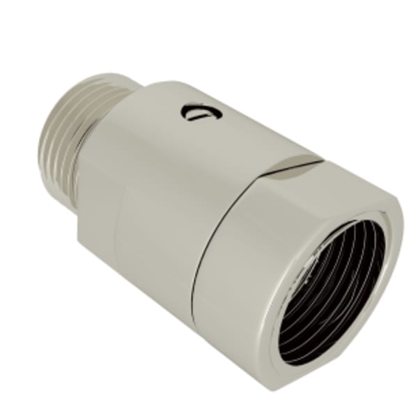 Floor Pillar Unions With Shut-Off Valves in Polished Nickel