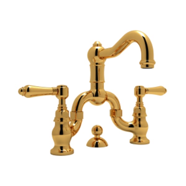 Acqui® Bridge Lavatory Faucet in Unlacquered Brass