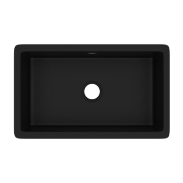 Shaker™ 30" Single Bowl Undermount Fireclay Kitchen Sink in Matte Black