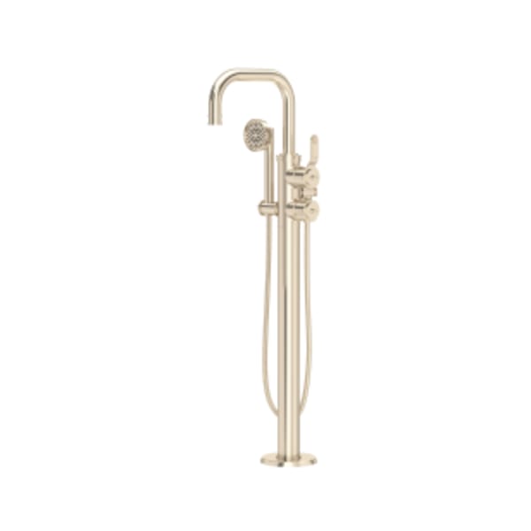 Armstrong™ Single Hole Floor Mount Tub Filler Trim With U-Spout in Satin Nickel