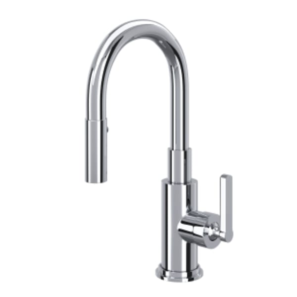 Lombardia® Pull-Down Bar/Food Prep Kitchen Faucet in Polished Chrome
