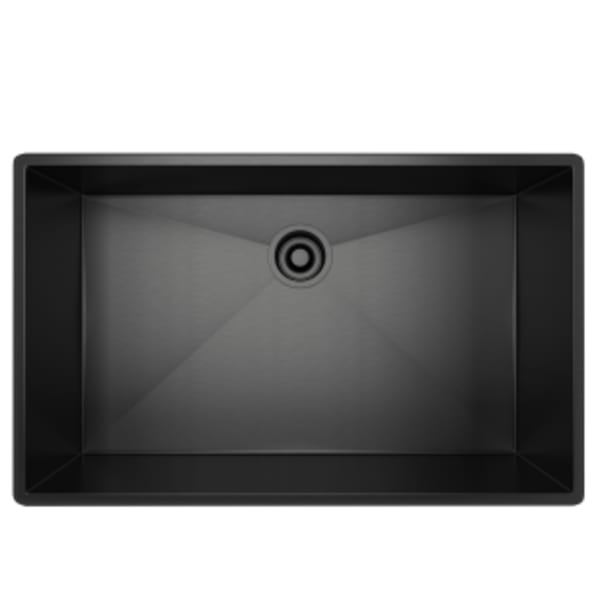 Forze™ 30" Single Bowl Stainless Steel Kitchen Sink in Black Stainless Steel