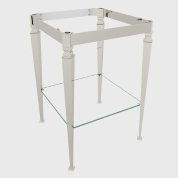 Wash Stand With Glass Shelf in Polished Nickel