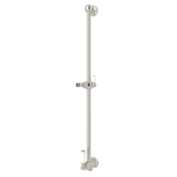25" Slide Bar With Integrated Volume Control And Outlet in Polished Nickel