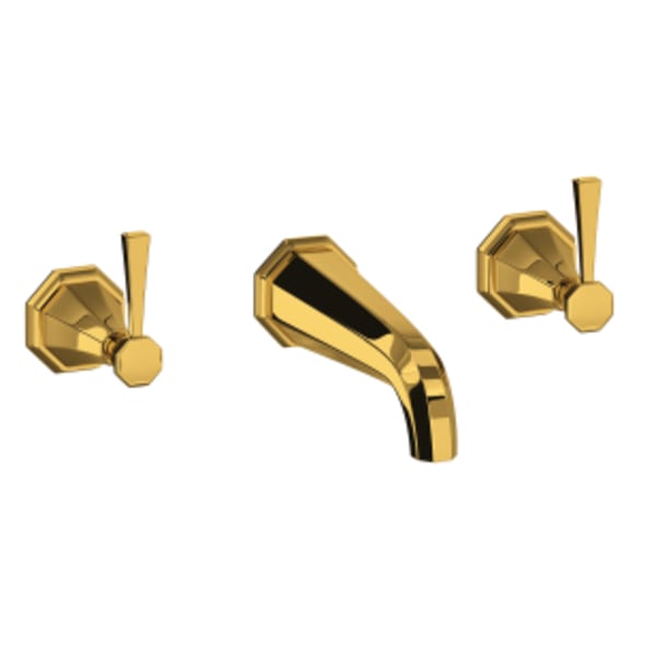 Deco™ Wall Mount Tub Filler in Unlacquered Brass