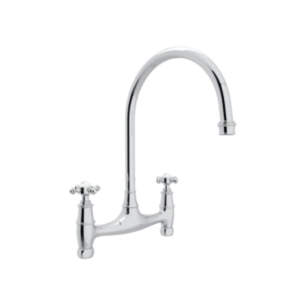 Georgian Era™ Bridge Kitchen Faucet Without Unions in Polished Chrome