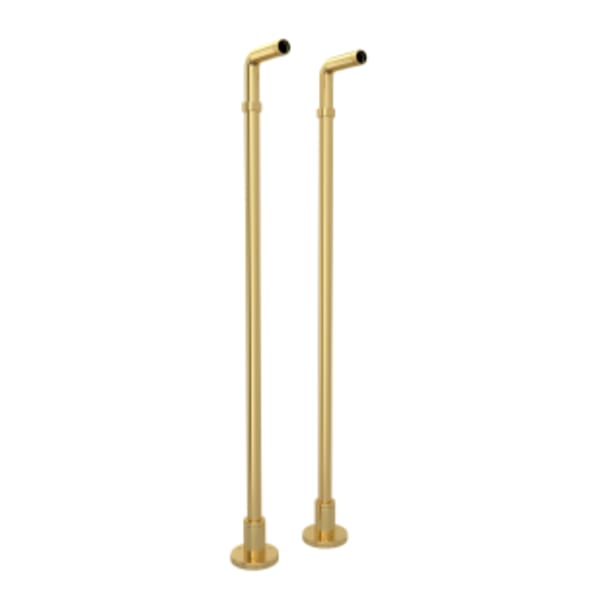 Floor Pillar Unions in Satin Unlacquered Brass
