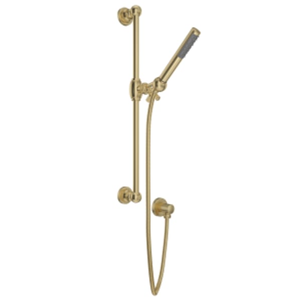 Handshower Set With 21" Slide Bar and Single Function Handshower in Satin Unlacquered Brass