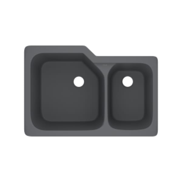 Allia™ 33" Fireclay 2 Bowl Undermount Kitchen Sink in Satin Grey