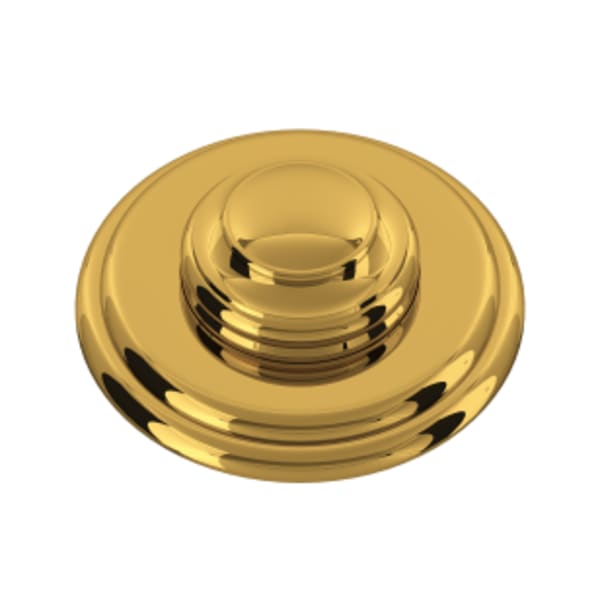 Waste Disposal Air Switch Button in Unlacquered Brass