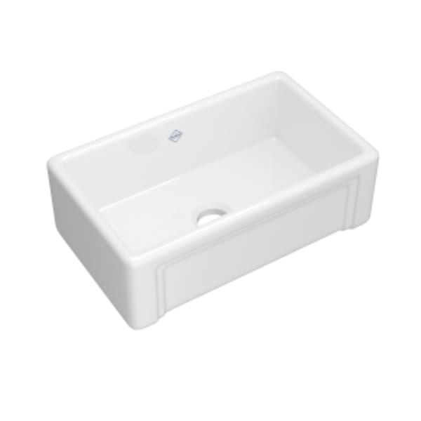 Egerton™ 30" Single Bowl Farmhouse Apron Front Fireclay Kitchen Sink in White (WH)