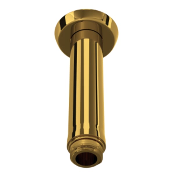 4" Ceiling Mount Shower Arm in Unlacquered Brass