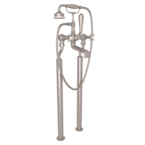Georgian Era™ Floor Mount Tub Filler in Satin Nickel