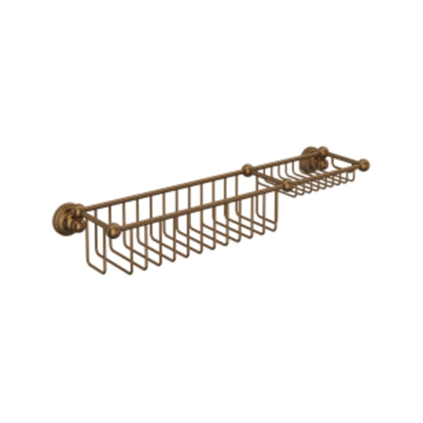 20" Bottle Basket With Soap Tray in English Bronze