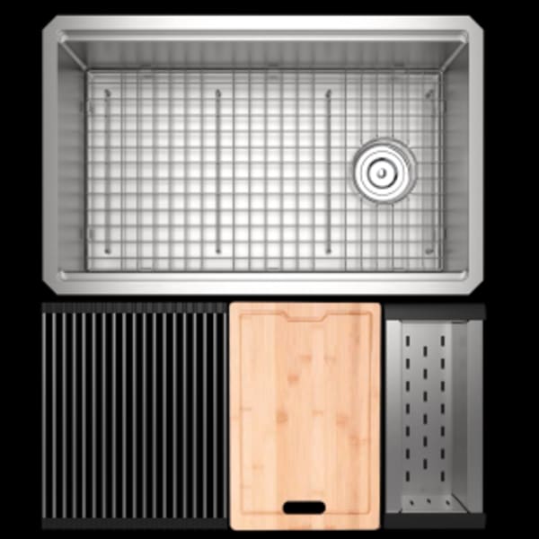 Culinario™ 30" Stainless Steel Chef/Workstation Sink With Accessories in Brushed Stainless Steel