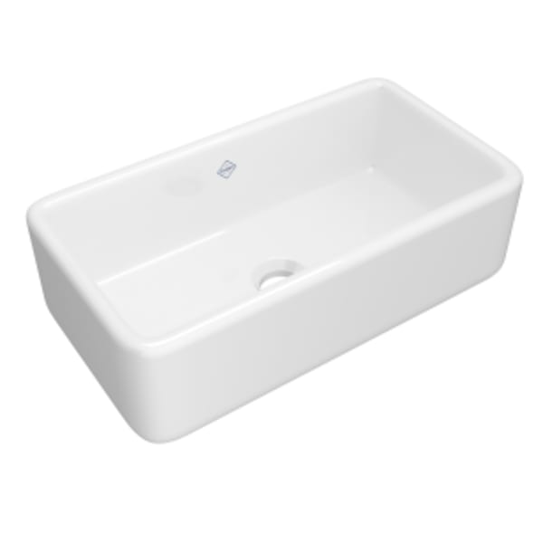 Lancaster™ 33" Single Bowl Farmhouse Apron Front Fireclay Kitchen Sink in White (WH)