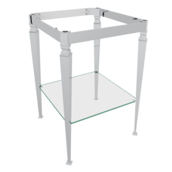 Wash Stand With Glass Shelf in Polished Chrome