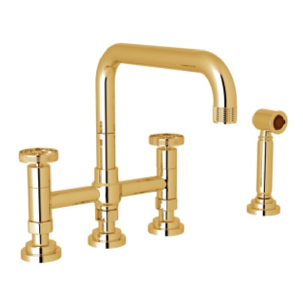 Campo™ Bridge Kitchen Faucet With Side Spray in Italian Brass