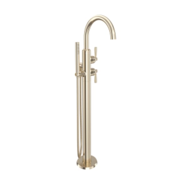 Holborn™ Single Hole Floor Mount Tub Filler Trim With C-Spout in Satin Nickel