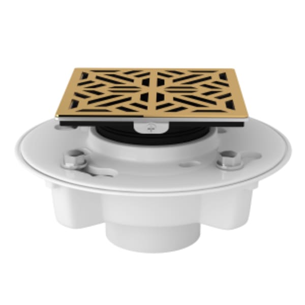 PVC 2" X 3" Drain Kit With 3144 Mosaic Decorative Cover in Italian Brass
