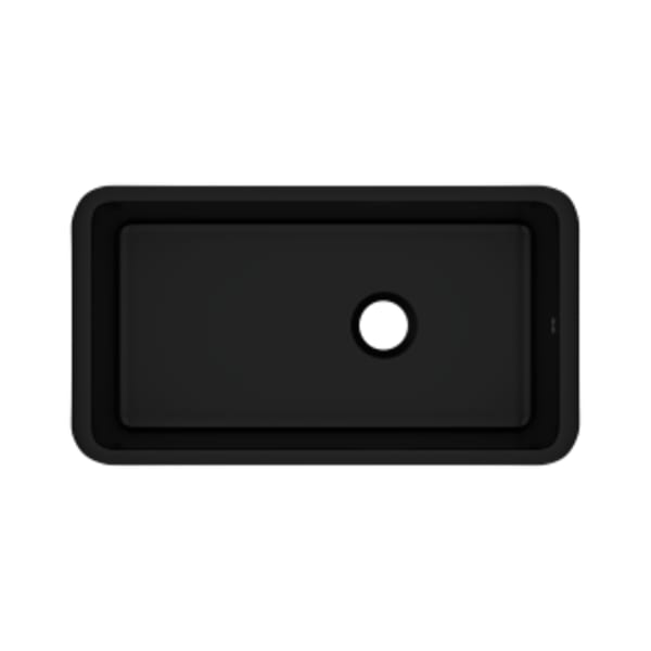 Allia™ 34" Fireclay Single Bowl Undermount Kitchen Sink in Satin Black