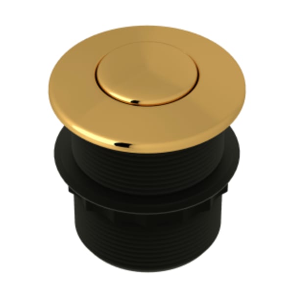 Waste Disposal Air Switch Button in Unlacquered Brass