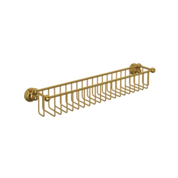 20" Bottle Basket in Unlacquered Brass