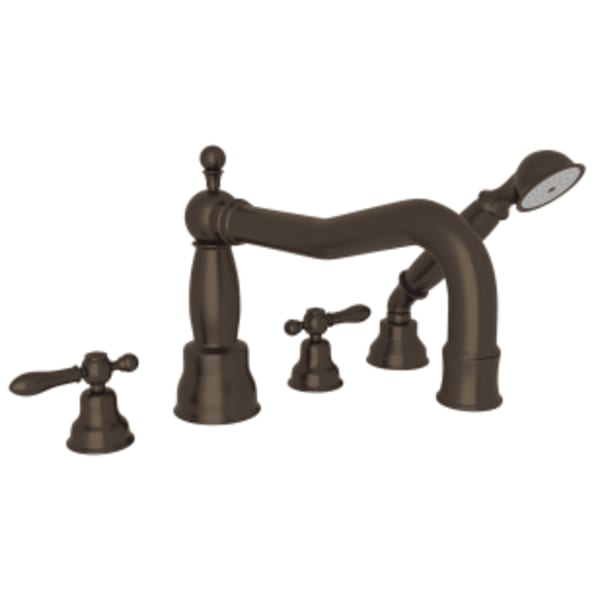 Arcana™ 4-Hole Deck Mount Tub Filler With Column Spout in Tuscan Brass