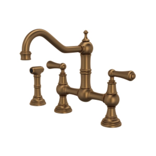 Edwardian™ Bridge Kitchen Faucet With Side Spray in English Bronze