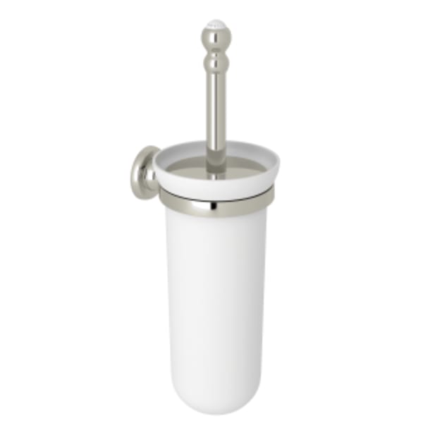 Wall Mount Toilet Brush Holder in Polished Nickel