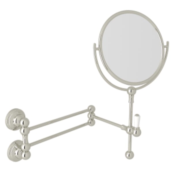 Wall Mount Makeup Mirror in Polished Nickel
