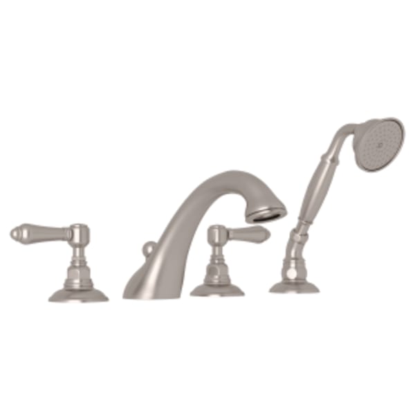 Viaggio® 4-Hole Deck Mount Tub Filler in Satin Nickel