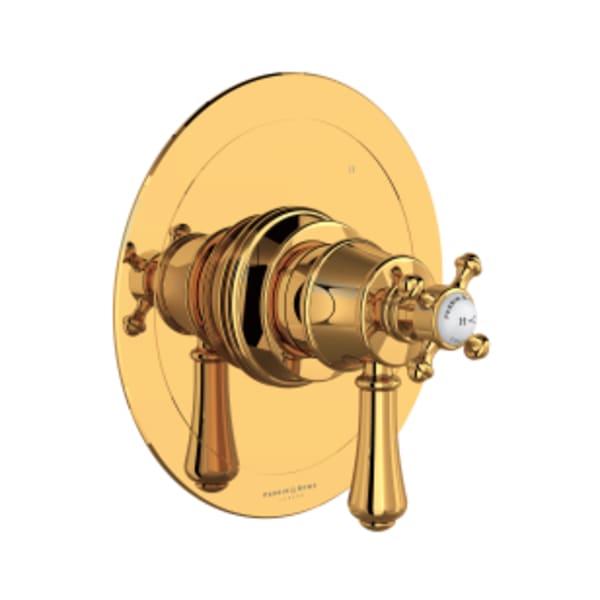 Georgian Era™ 1/2" Therm & Pressure Balance Trim With 3 Functions in English Gold